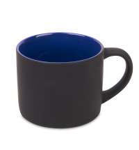 Кружка YASNA с покрытием SOFT-TOUCH, черный с синим, 310 мл, фарфор
