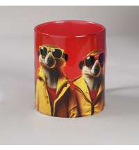 Кружка для сублимации, 330 мл, d=82 мм, стандарт А, белая, красная внутри, красная ручка