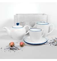 Чайник и чайная пара SEAWAVE  в упаковке, 200мл и 500мл, фарфор