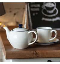 Чайник и чайная пара SEAWAVE  в упаковке, 200мл и 500мл, фарфор