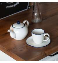 Чайник и чайная пара SEAWAVE  в упаковке, 200мл и 500мл, фарфор