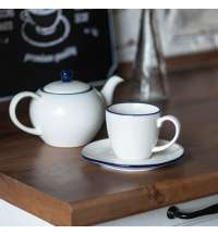 Чайник и чайная пара SEAWAVE  в упаковке, 200мл и 500мл, фарфор