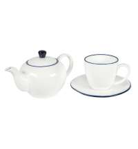 Чайник и чайная пара SEAWAVE  в упаковке, 200мл и 500мл, фарфор
