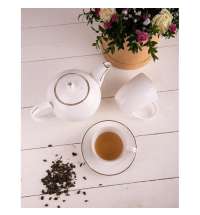 Чайник и две чайных пары GOLD в упаковке, 250мл и 1200мл, костяной фарфор