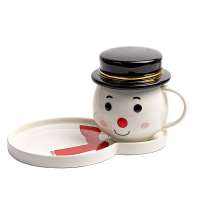 Чайная пара СНЕГОВИК с крышкой