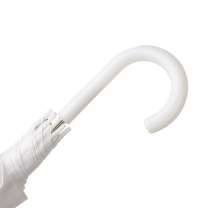 Зонт-трость с пластиковой ручкой, полуавтомат; белый; D=103 см; нейлон