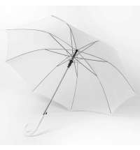 Зонт-трость с пластиковой ручкой, полуавтомат; белый; D=103 см; нейлон