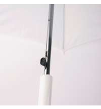 Зонт-трость с пластиковой ручкой, полуавтомат; белый; D=103 см; нейлон