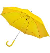 Зонт-трость с пластиковой ручкой, механический; желтый; D=103 см; 100% полиэстер 190 T