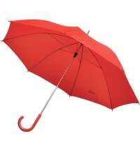 Зонт-трость с пластиковой ручкой, механический; красный; D=103 см; 100% полиэстер 190 T