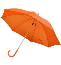 Зонт-трость с пластиковой ручкой, механический; оранжевый; D=103 см; 100% полиэстер 190 T