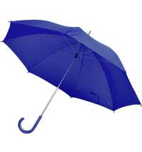 Зонт-трость с пластиковой ручкой, механический; синий; D=103 см; 100% полиэстер 190 T