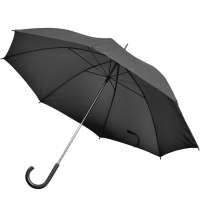Зонт-трость с пластиковой ручкой, механический; черный; D=103 см; 100% полиэстер 190 T