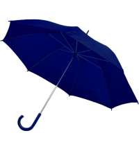 Зонт-трость с пластиковой ручкой, механический; темно-синий; D=103 см; 100% полиэстер 190 T