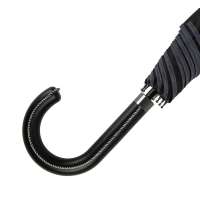 Зонт-трость OXFORD с ручкой из искусственной кожи ,чёрный, полуавтомат, 100% полиэстер