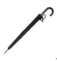 Зонт-трость OXFORD с ручкой из искусственной кожи ,чёрный, полуавтомат, 100% полиэстер