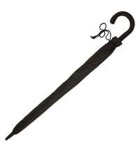 Зонт-трость CAMBRIDGE с ручкой soft-touch чёрный, полуавтомат, 100% полиэстер, пластик