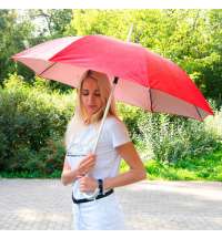 Зонт-трость SILVER, пластиковая ручка, полуавтомат