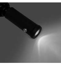 Зонт PRESTON складной с ручкой-фонариком, полуавтомат; черный; D=100 см; 100% полиэстер