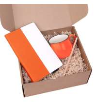 Подарочный набор LAST SUMMER: бизнес-блокнот, кружка, карандаш чернографитный, оранжевый