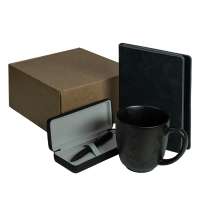 Набор подарочный AUTOGRAPH: кружка, ежедневник, ручка, футляр для ручки, стружка, коробка, черный