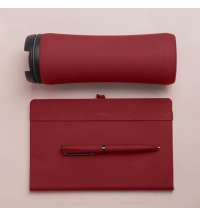 Набор подарочный OFFICEKIT: термос, ежедневник, ручка,  стружка, коробка, красный