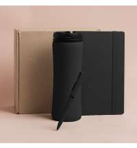 Набор подарочный OFFICEKIT: термос, ежедневник, ручка,  стружка, коробка, черный