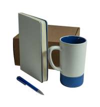 Набор подарочный ARTKITS: ежедневник, ручка, кружка с цветным дном, стружка, коробка, синий