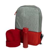 Набор подарочный MYWAY: шапка, термос, рюкзак, красный