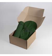 Набор подарочный GET WARM: перчатки, шапка, термос; зеленый