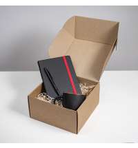 Набор подарочный HYPER: кружка, ежедневник, ручка; черный/красный