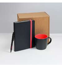 Набор подарочный HYPER: кружка, ежедневник, ручка; черный/красный