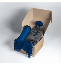 Набор подарочный COLD NIGHT: шарф и шапка, термокружка; синий