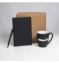 Набор подарочный ARISTOCRATIC: ежедневник, ручка, кружка; черный/серебро