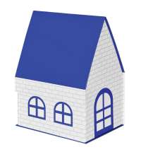 Упаковка подарочная, коробка  "ДОМ"  складная,  размер 15 x 21 x 27 см синий