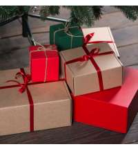 Коробка подарочная Big BOX, размер: 24 x 21 x 11 см  картон МГК бур., самосборная