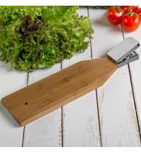 Доска для чистки рыбы деревянная,  с зажимом, 12*46*2см, бук