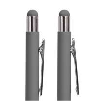 Ручка шариковая FACTOR TOUCH со стилусом, серый/серебро, металл, пластик, софт-покрытие