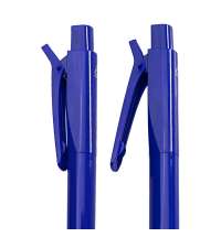 Ручка шариковая N22 с клипом-прищепкой, синий, переработанный пластик, цвет чернил синий