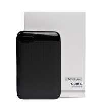 Универсальный аккумулятор Num 5 (5000 мАч), черный, 10,2х6.3х1,2 см