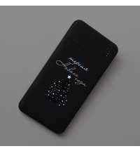 Универсальный аккумулятор Flash 5 (5000 мАч) с подсветкой и soft touch, черный, 9,8х6.3х1,3 см
