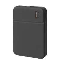 Универсальный аккумулятор Flash 5 (5000 мАч) с подсветкой и soft touch, черный, 9,8х6.3х1,3 см