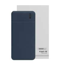 Универсальный аккумулятор Flash 10 (10000 мАч) с подсветкой и soft touch,синий,13,7х6,87х1,55 мм
