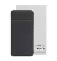 Универсальный аккумулятор Flash 10 (10000 мАч) с подсветкой и soft touch,черный,13,7х6,87х1,55мм