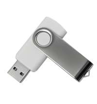 USB flash-карта DOT (8Гб), белый, 5,8х2х1,1см,пластик металл
