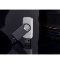 USB flash-карта DOT (8Гб), белый, 5,8х2х1,1см,пластик металл