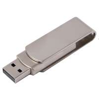 USB flash-карта SWING METAL (32Гб), серебристая, 5,3х1,7х0,9 см, металл