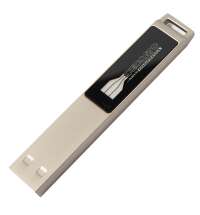 USB flash-карта LED с белой подсветкой (32Гб), серебристая, 6,6х1,2х0,45 см, металл