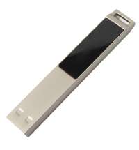 USB flash-карта LED с белой подсветкой (32Гб), серебристая, 6,6х1,2х0,45 см, металл