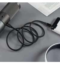 Кабель COIL магнитный для зарядки и передачи данных, 100Вт, 480Мб/с, нейлоновая оплетка, черный